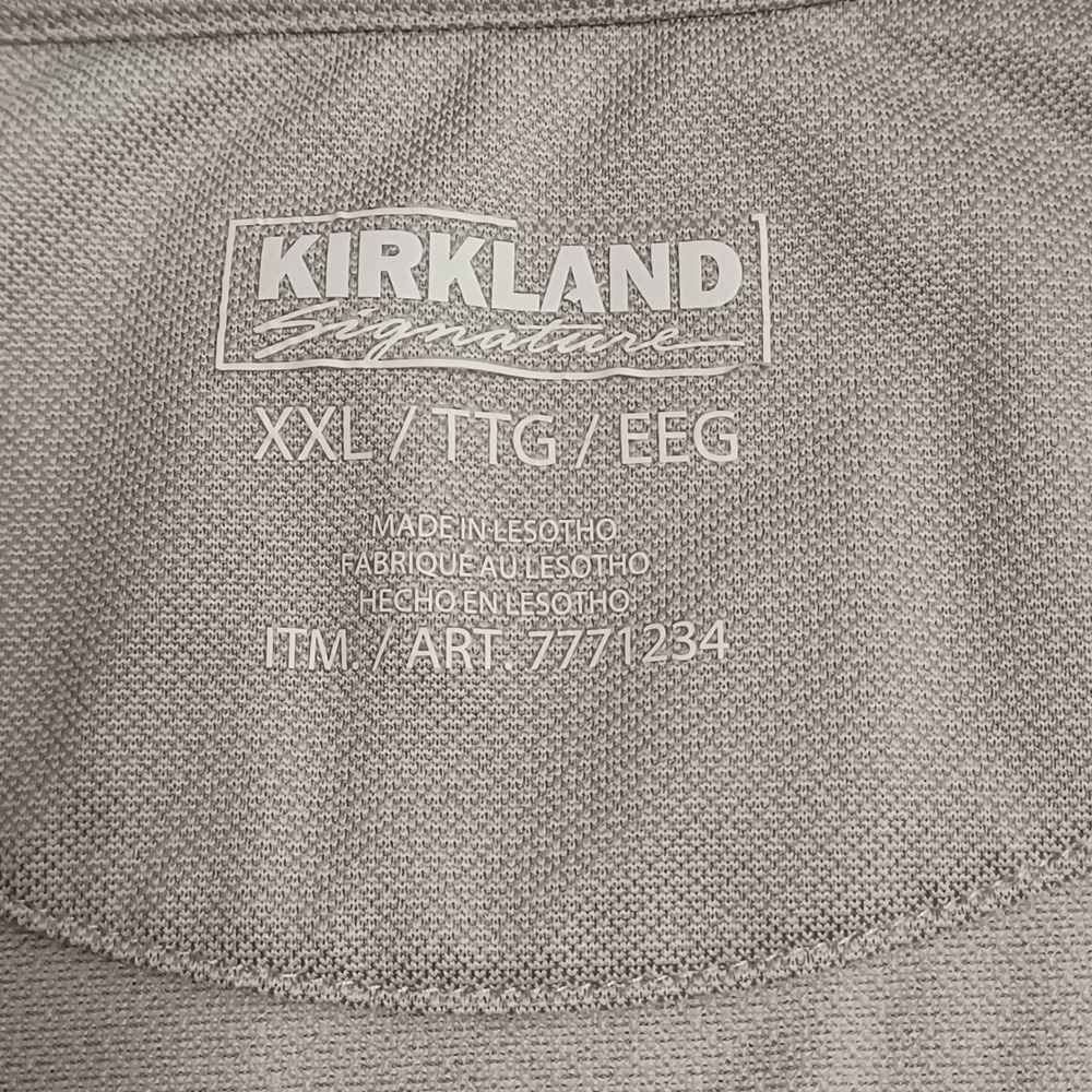 Kirkland Signature Mens XXL Gray Performance Golf Polo Shirt 7771234 SS2021 - Picture 2 of 10